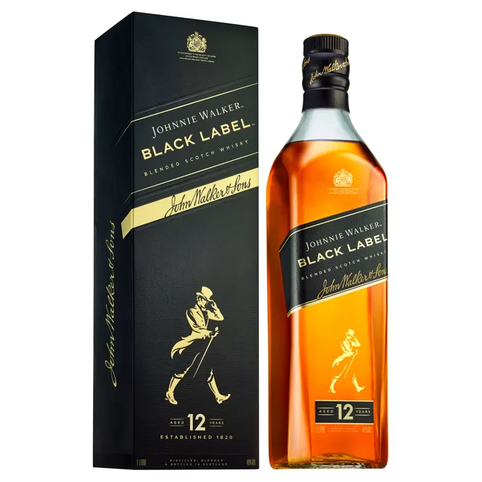 blacklabel johnnie walker black label blended scotch whisky 1l