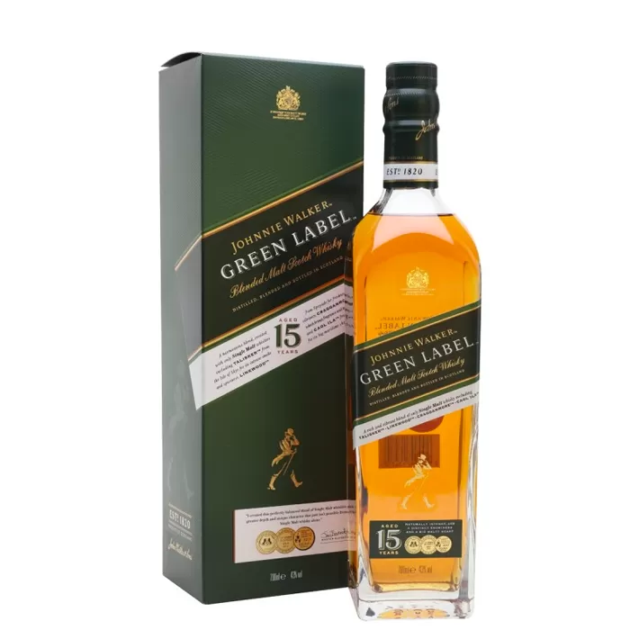 greenlabel johnnie walker green label 15 year old blended malt scotch whisky 750ml